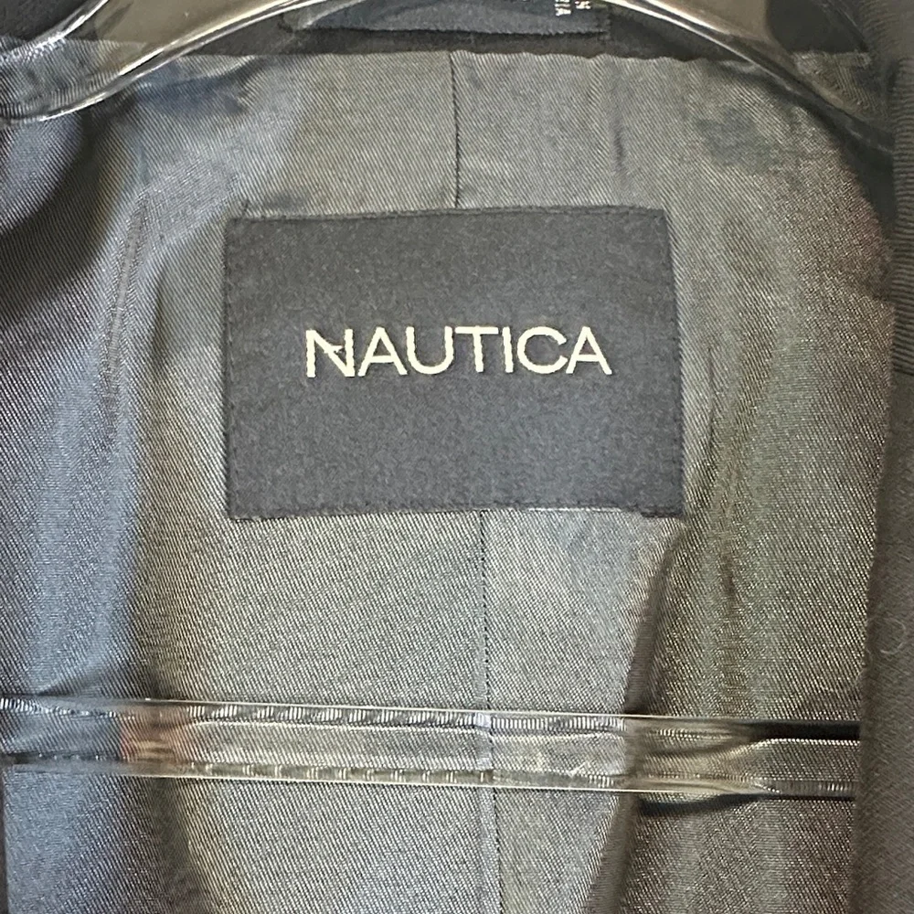 Nautica Men’s Navy 100% Wool Sport Coat Blazer 42R Classic Tailored Jacket